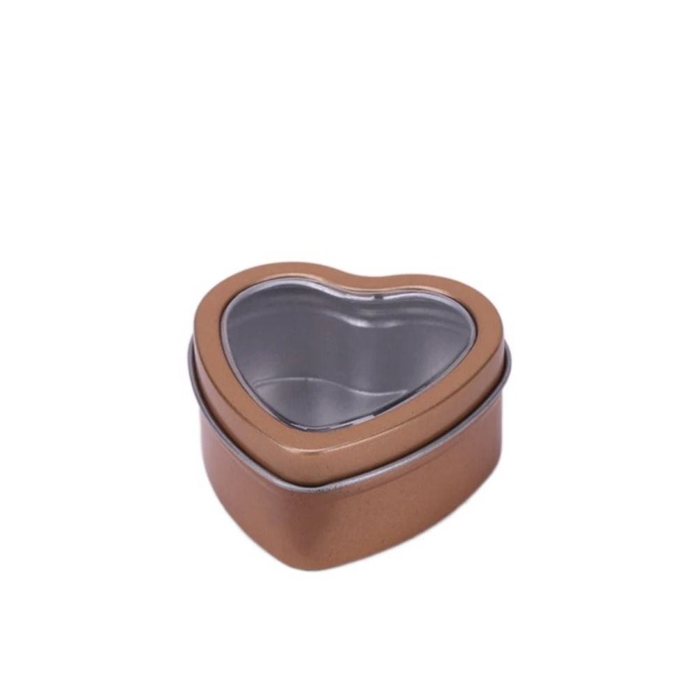 Серебряные/красные/розовые банки в форме сердца Жестяные контейнеры в форме сердца Креативные банки для изготовления свечей своими руками