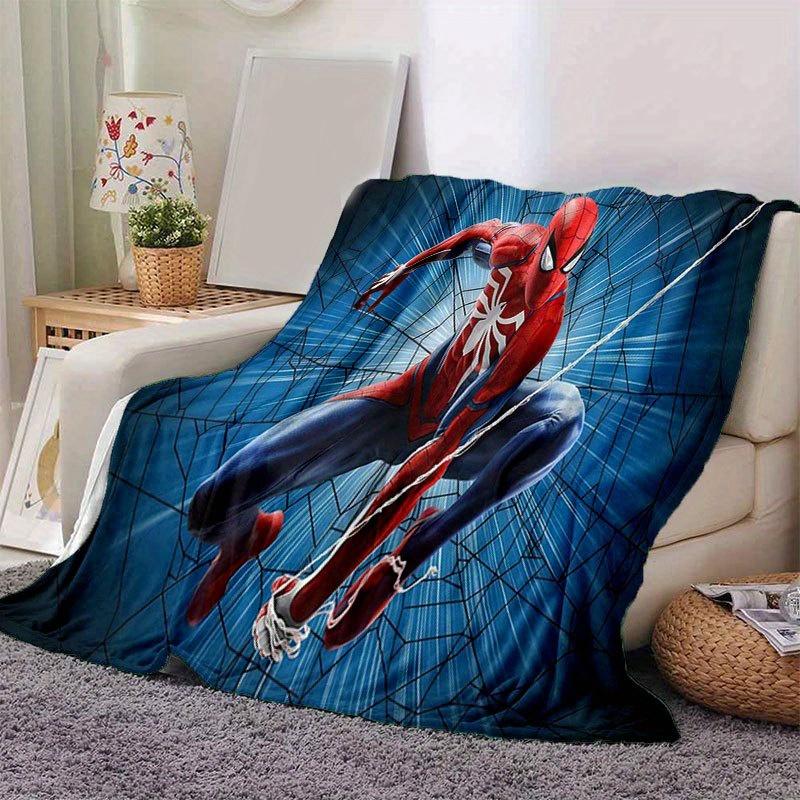 Плед с милым принтом Человек-паук Прямоугольный Мягкий Удобный Современный Стиль Полиэстер