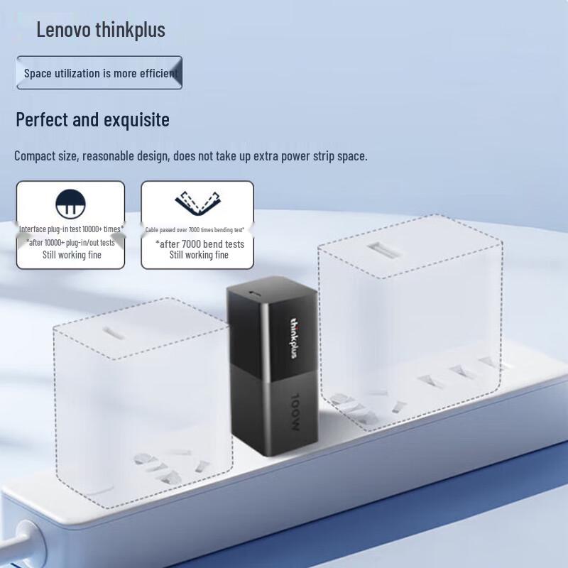 Lenovo Мини-адаптер питания Thinkplus 100 Вт GaN USB-C