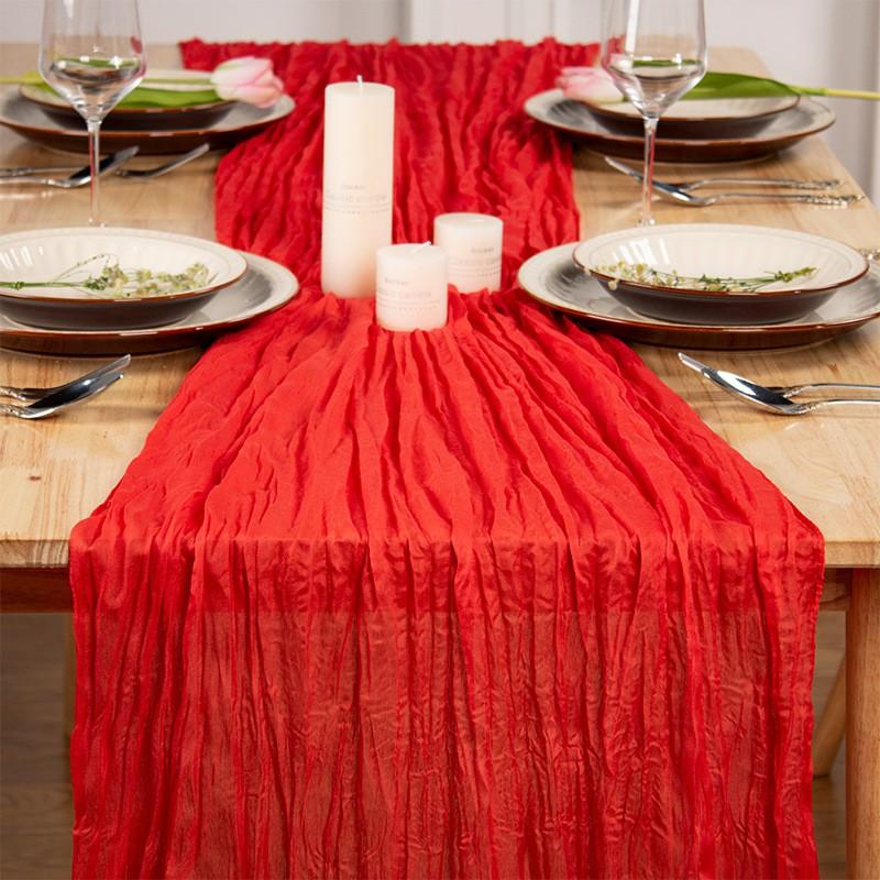 Sheer Voile Table Runner Wedding Party Decor Semi-Transparent Effect Dining Decoration In Multiple Colors