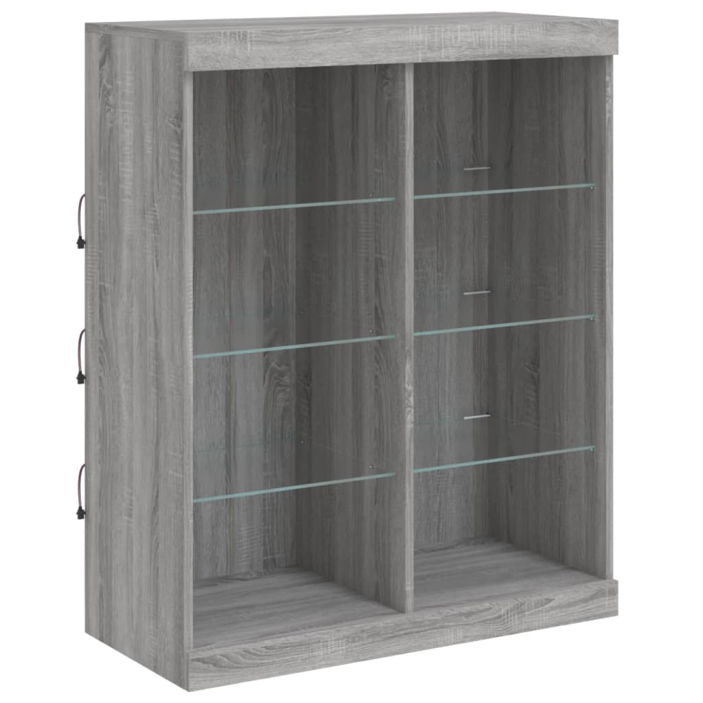 Vidaxl Szafka Z Oświetleniem Led, Szary Dąb Sonoma, 81X37X100 Cm