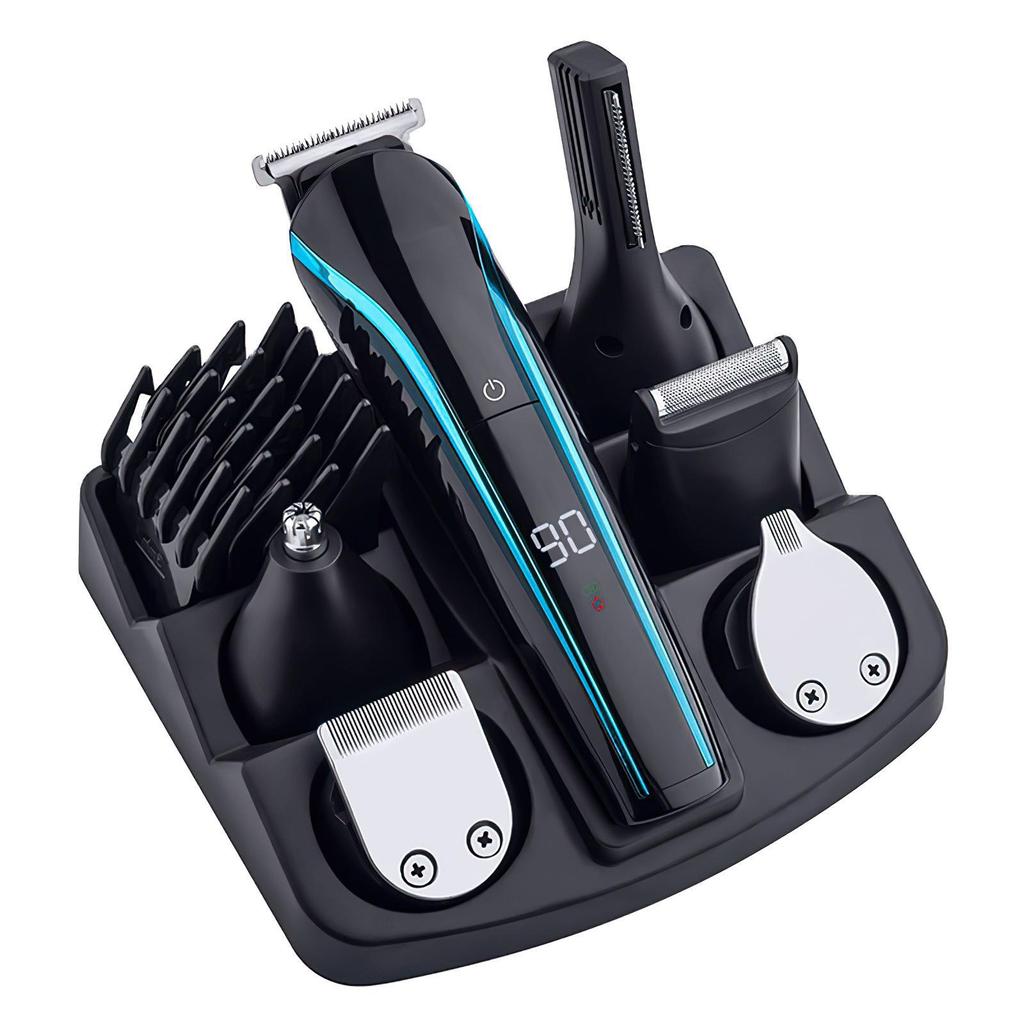Multifunctional 6-in-1 Digital Hair Clipper Set with Sideburn Trimmer
