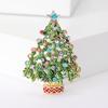 Fashion Alloy Rhinestones Christmas Tree Brooch Delicate Ladies Suit Cardigan Corsage Ornament Pin