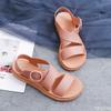 2024 Summer Flat Sandals Female Gladiator Open-toed Soft Jelly Sandals Women's Sponge Cake Non-slip Beach Shoes