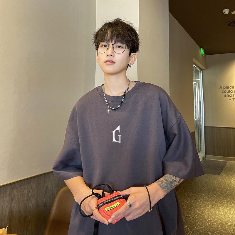 Мужская летняя 2023 футболка оверсайз с коротким рукавом в стиле стритвир