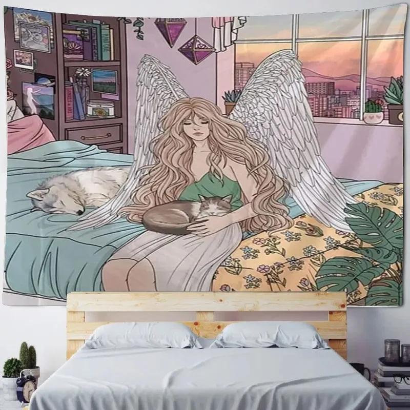 Украшение стены дома Гобелен Аниме Милая девушка Фон Офис Гостиная Гобелен