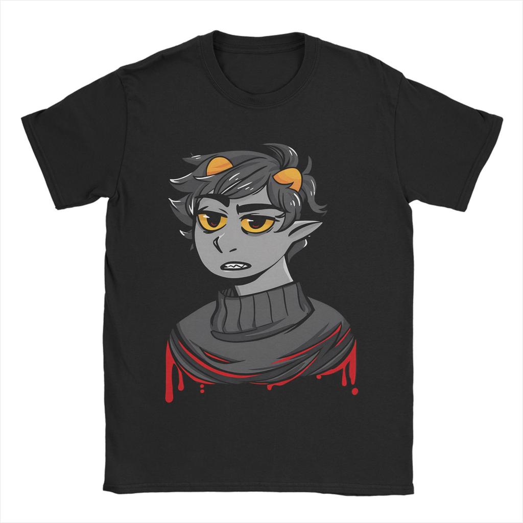 Homestucks ШтаныКот Каркат Футболка Мужская Хлопок Одежда С Принтом Художественная Литература MSPA Круглый Вырез Короткий Рукав
