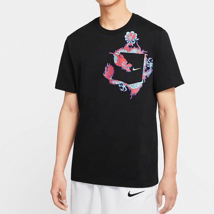 Nike Футболки Мужские Черные С Круглым Вырезом Умеренный Прямой Крой CV1047-010
