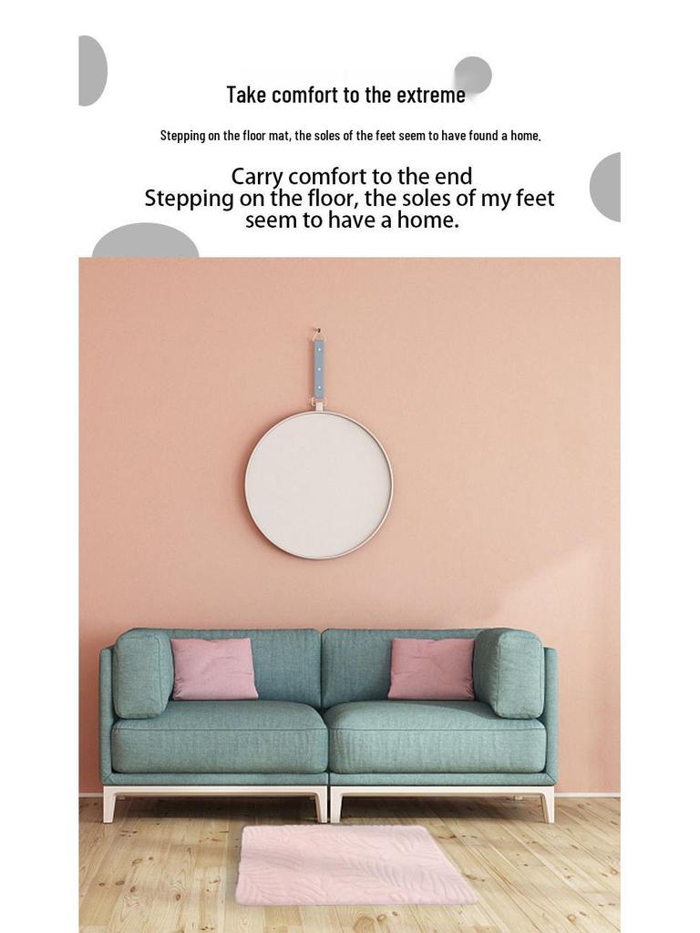 Впитывающий коврик из пены с эффектом памяти с противоскользящим покрытием и имитацией кроличьего меха