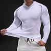 Новая быстросохнущая футболка с длинным рукавом из ледяного шелка, мужская повседневная спортивная эластичная фитнес-футболка для улицы, топ для мужчин