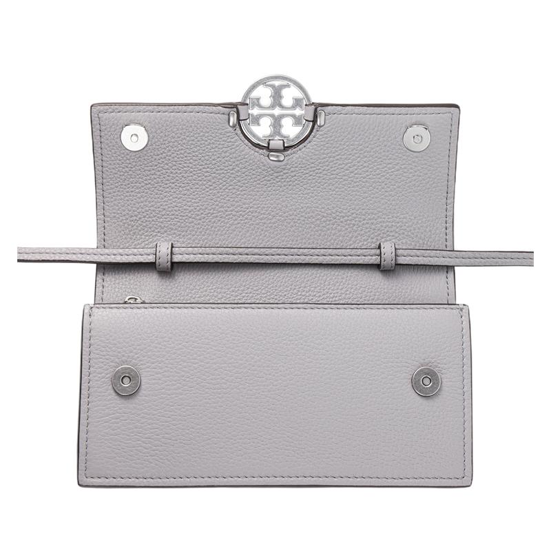 TORY BURCH Tang Libaiqi TB Miller Series Double TLogo Adjustable Shoulder Strap Pebbled Leather Shoulder Bag Crossbody Bag Women's Beach 137145-029