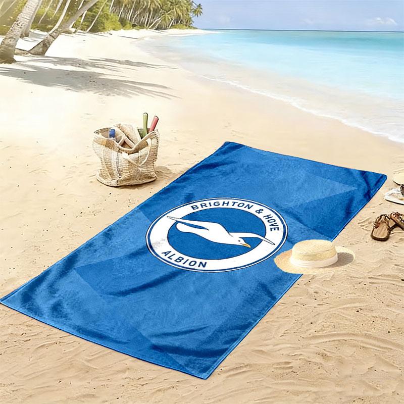 Пляжное полотенце с принтом Brighton & Hove Albion, Большое мягкое быстросохнущее полотенце для пляжа, кемпинга, плавания