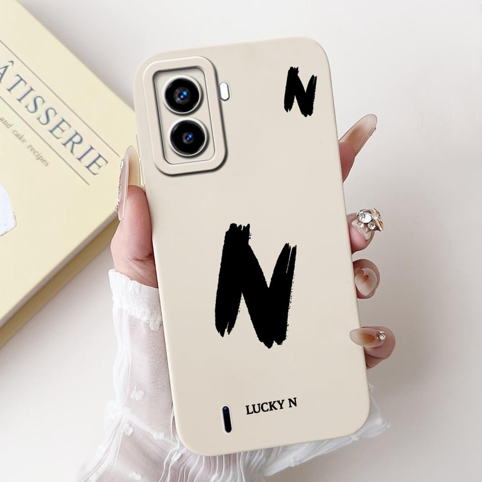 For Tecno Pop 6 No Fingerprints Cover For Techno Pop 6 Case BE7 Simple Fashion Letters Pattern Design Silicone Shockproof Bumper