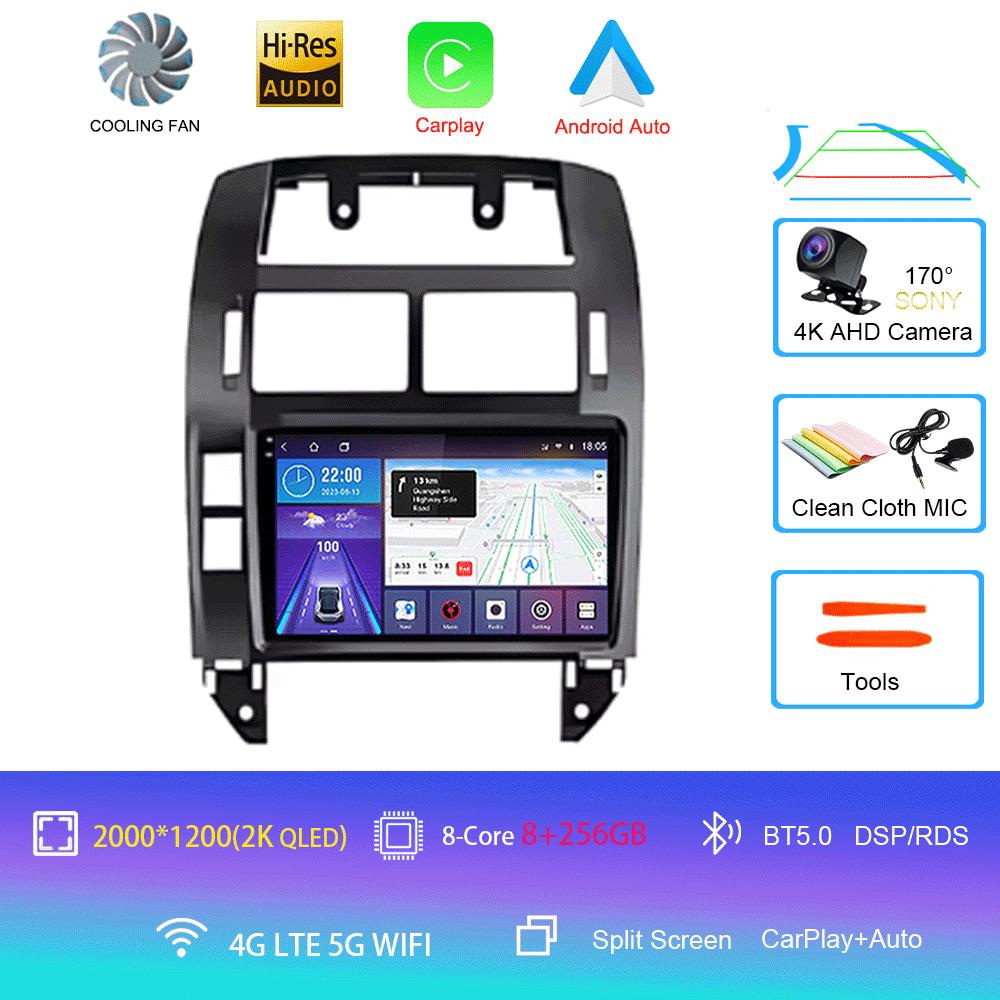 Для Volkswagen VW Polo MK4 6Q 9N 9N3 2004-2009 Автомобильный радиоприемник Android 14 Авто Мультимедиа Видеоплеер GPS Carplay QLED Экран Стерео
