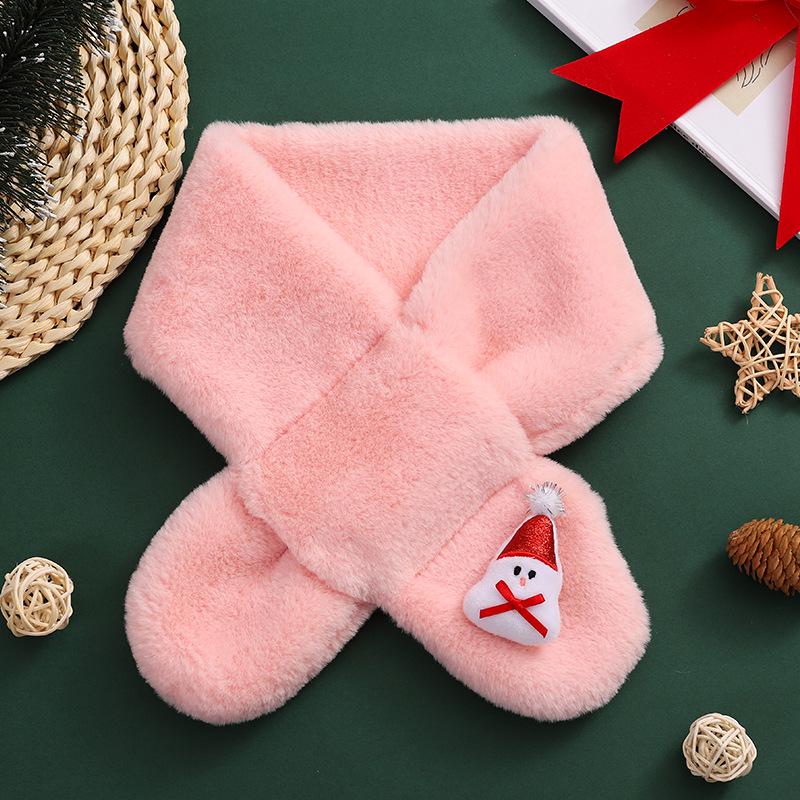 Kids' Plush Cartoon Winter Snood: Christmas Gift Scarf