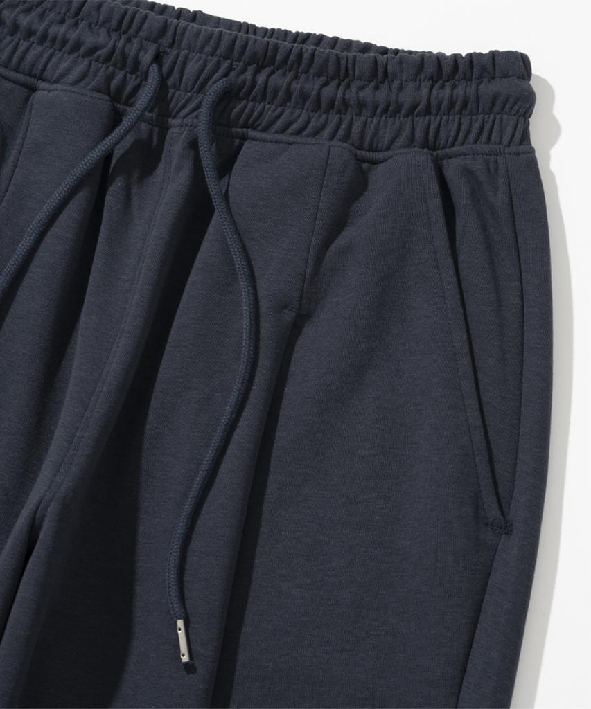 XOX One-Pleat Wide Sweatpants [Navy Blue]