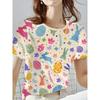 Happy Easter Bunny Egg Print T Shirt For Women Casual Crew Neck Short Sleeve Women's T-Shirt New In Ladies Easter Tees Clothes