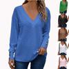 Women's Tops Casual V Neck Long Sleeve Buttons Hollow Out Shirts