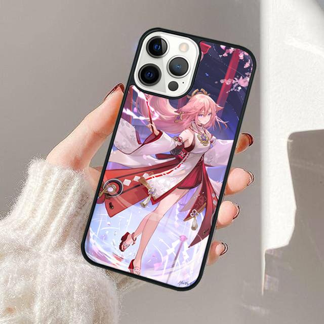 Чехол для телефона Genshin Impact Яэ Мико Для iPhone 17 Air 13 12 14 15 16 Чехол Для Apple Pro Max Plus Coque