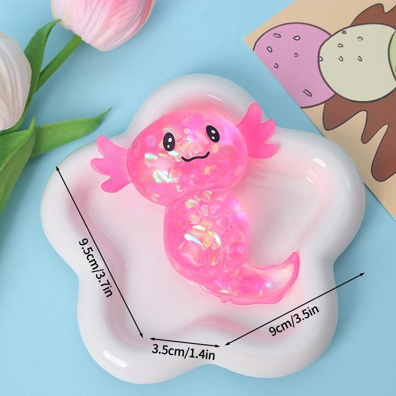Cute Squishy Salamander Glitter Stress Relieving Squishy Soft Relief Ball Decompression Squeeze Birthday Party Fidget Gifts