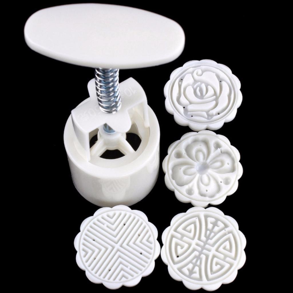 Форма для лунного торта, пресс-форма, форма для торта, печенья, десерта, инструмент для выпечки + 4 штампа