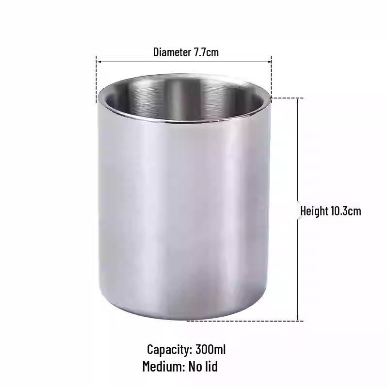 304 Stainless Steel Anti-Scald Double-Layer Water Cup for Kids and Students with Engraving