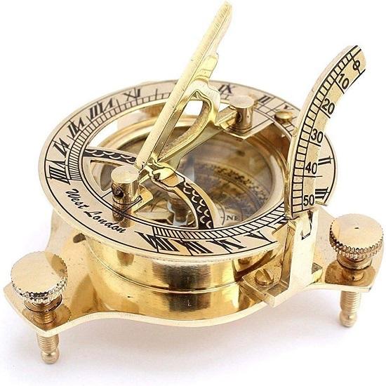 Vintage Sundial Compass Watch Hiking Camping Nautical Compass Jewelry For Men/Women