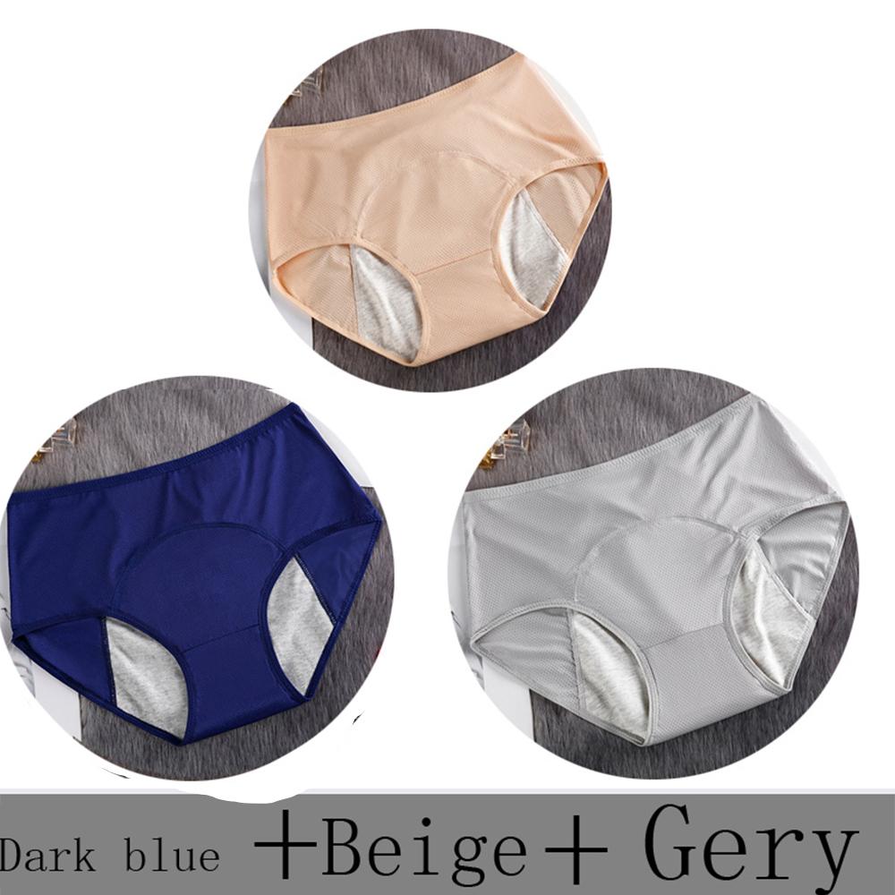 Женские трусики, 3 шт., герметичные хлопковые трусы для менструации, женское нижнее белье, менструальные женские водонепроницаемые трусы