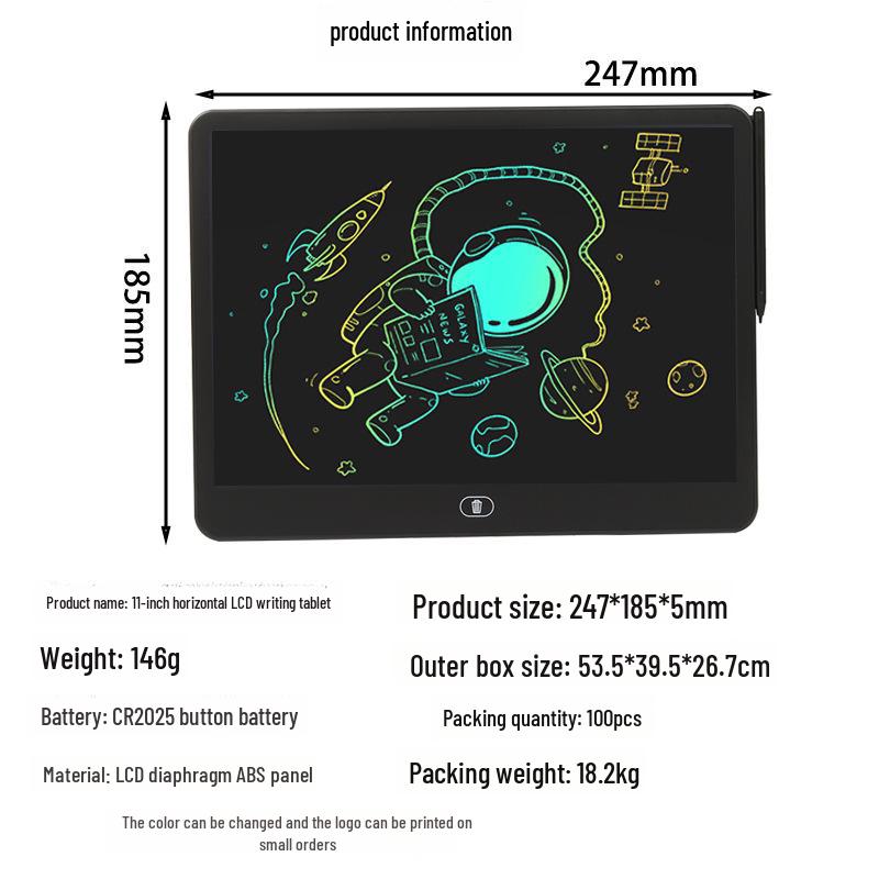 Children's Large LCD Handwriting Tablet with One-Click Clear Feature for Drawing and Writing