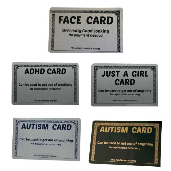 Leave Card Humorous Empathy Cards Wallet-Size Durable PVC Communication Cards for Calm Conversations