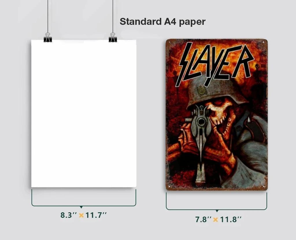 Винтажный Постер Альбома Slayer Хэви-метал Металлическая Жестяная Вывеска Табличка Nordic Настенное Искусство Тарелки для Декора Комнаты Дома Подарки для Мальчика