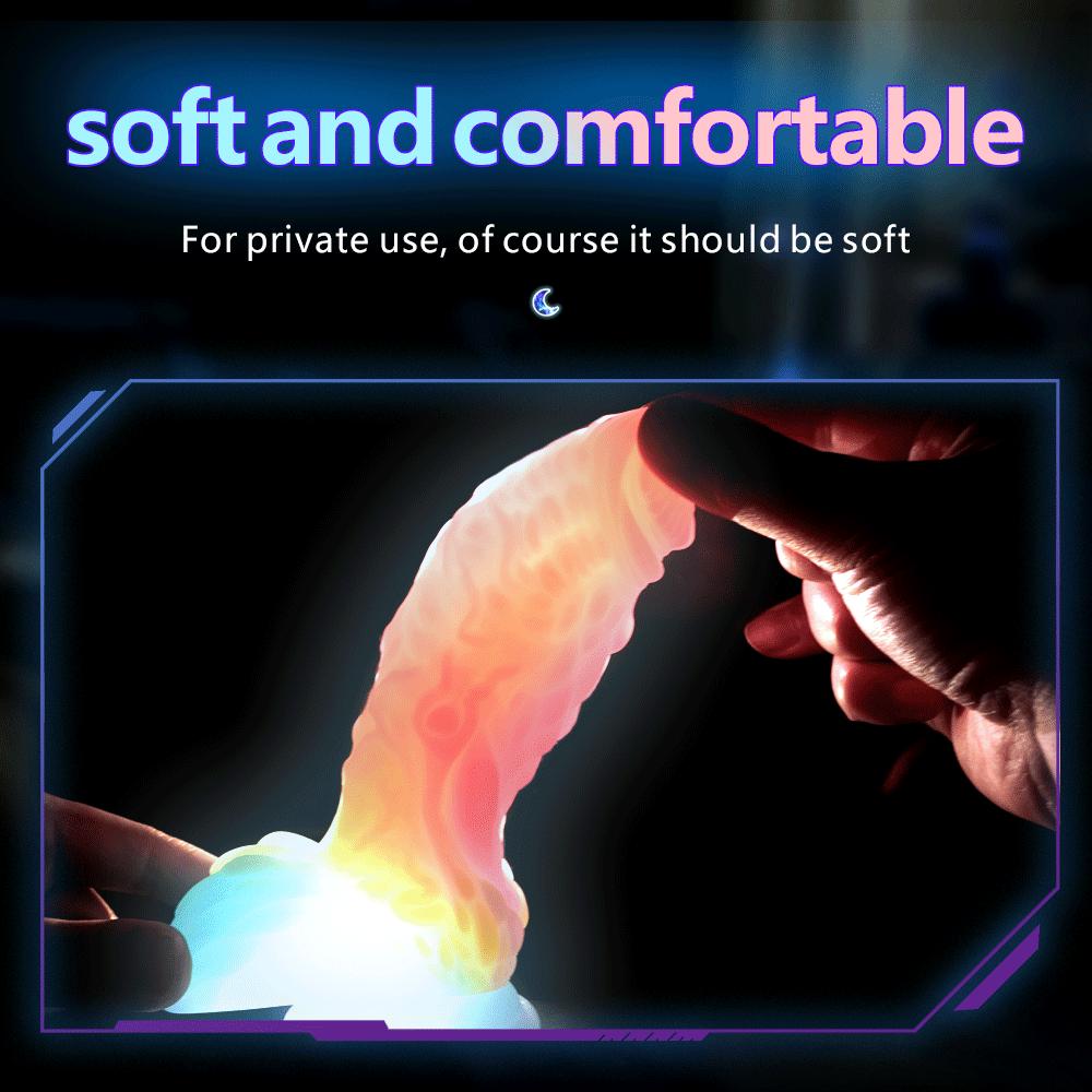 Светящийся фаллоимитатор ярких цветов, флуоресцентный фаллоимитатор смешанного цвета, мягкий чужой анальный штекер для женщин и взрослых, секс-игрушки, поставк...