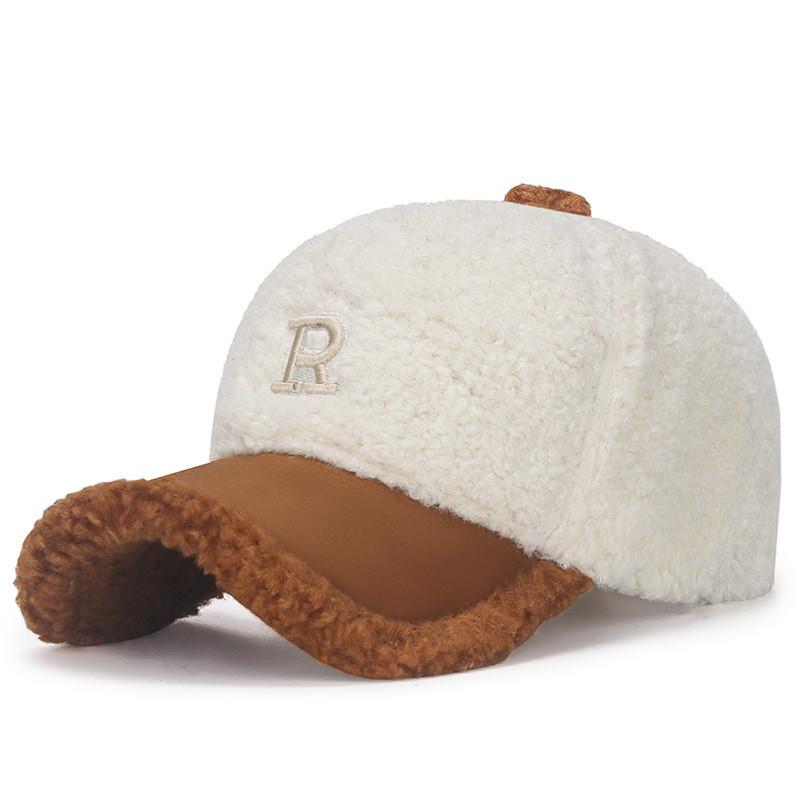 Teddy Fleece Winter Baseball Cap With Curved Brim And Adjustable Strap For Womens Streetwear