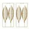 2Pcs Gold Wall Sculptures Metal Wall Decor with Frame for Living Room Bedroom Office Study