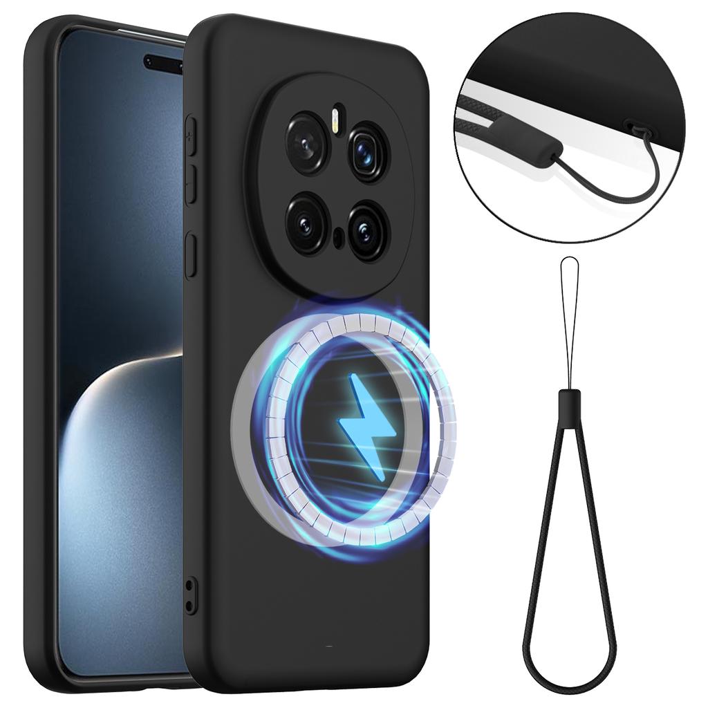 Чехол для Honor Magic7 Pro 5G, совместимый с MagSafe, противоударный чехол для телефона из жидкого силикона