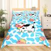 Постельное белье Король Королева Фермерские животные Мультяшный Фермерский дом Корова Свинья Утка Комплект постельного белья для мальчиков девочек Овца Зеленый Полиэстер Пододеяльник