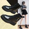 Martin Boots Women's Platform Autumn and Winter New Women's Boots Side Zipper Lace-up Short Boots Women's British Casual Women's Shoes Trend