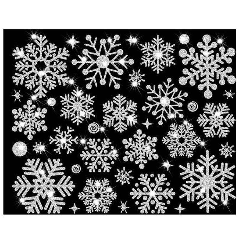 Наклейки на стену, декоративные наклейки на стекло, электростатические рождественские милые шикарные наклейки на окна со снежинками, очаровательные