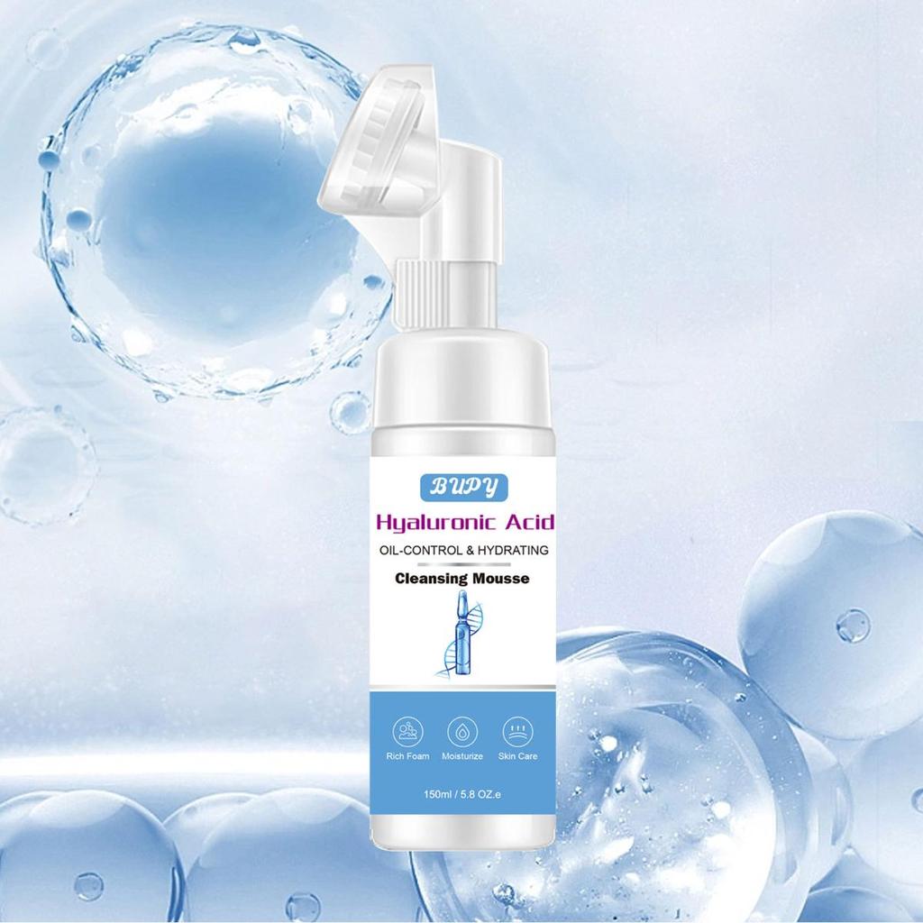 Moisturizing Facial Cleansing Mousse with Hyaluronic Acid for Refreshing and Deep Cleansing