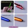 Multifunctional Foldable 4 In 1 LED Light Mobile Phone Rack Touch Ballpoint Pen