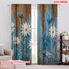 2 шт., 2D плоская печать Креативные шторы Рустикальные цветы(1) Полиэстер Легкая установка (без удилища) Праздничное использование для гостиной и
