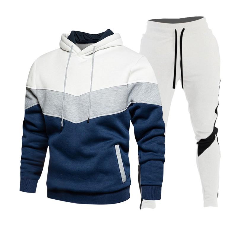 Mens Casual Sportswear Set Long Sleeve Hooded Sweatshirt Pants Outfit