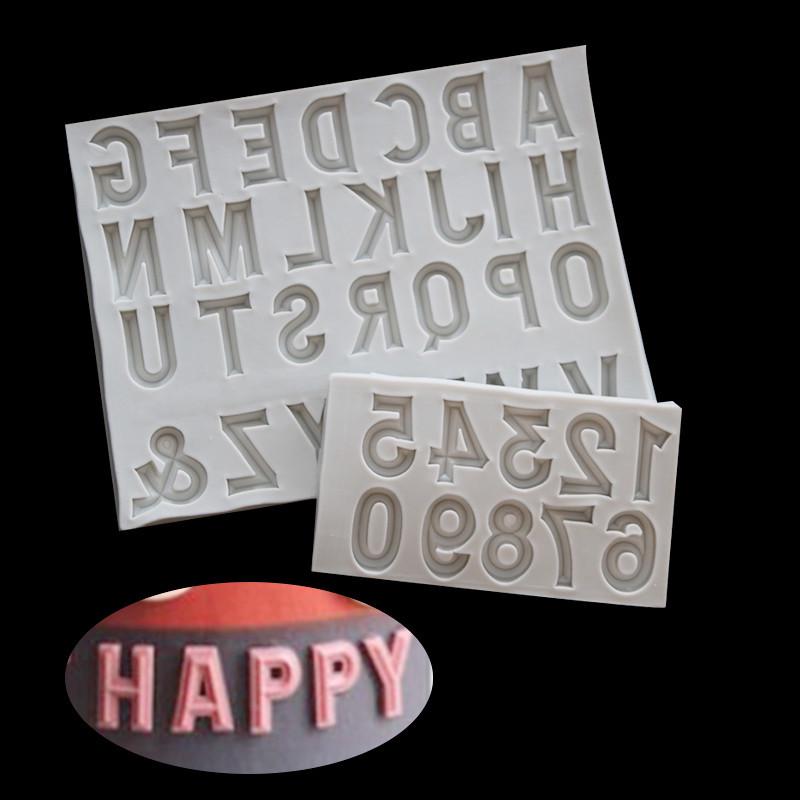 Cross-Border Alphanumeric Silicone Mold for Fondant, Chocolate, or Clay Cake Decoration