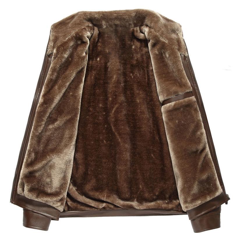 Зимняя мужская куртка из искусственной ПУ кожи с плюшевой подкладкой, модная куртка с лацканами, флисовая, теплая, с длинным рукавом, на молнии, повседневная модная куртка-тренч