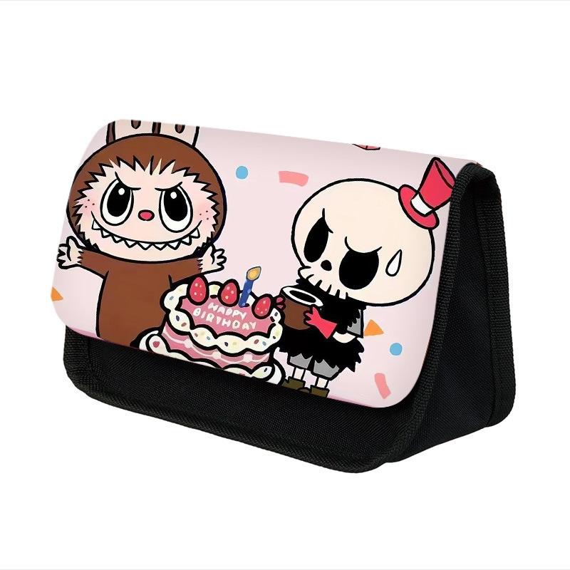 New Primary School Students Cartoon Double-layer Pencil Case Cute Children's Stationery Case Polyester Pencil Case