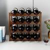 Bamboo Wine Rack Holder Bar Cabinets Stackable Storage Cube Tabletop for Champagne Multilayer DIY Assembled Natural Wood Bottle Holder for Kitchen