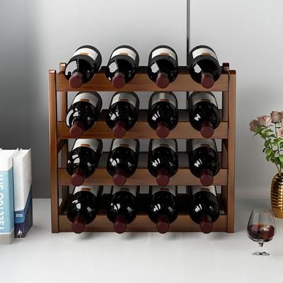 Бамбуковая винная стойка Держатель Барные шкафы Штабелируемый куб для хранения Столешница для шампанского Многослойная Сделай сам Сборная Натуральное дерево Держатель для бутылок для кухни