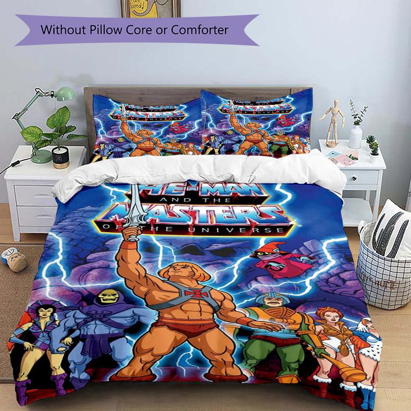 He-Man Masters Universe Adventure Bedding Set Comforter Cover Gift for Bedroom,Includes 1 Cover and 2 Pillowcases, No InsertB573