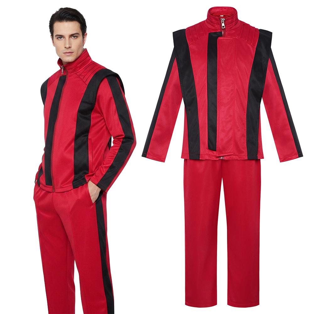 Men's Michael Jackson Cosplay Jackets Set Street Dance Super Star Cosplay Tracksuit Retro 80s Stage Show Wear Halloween Suit