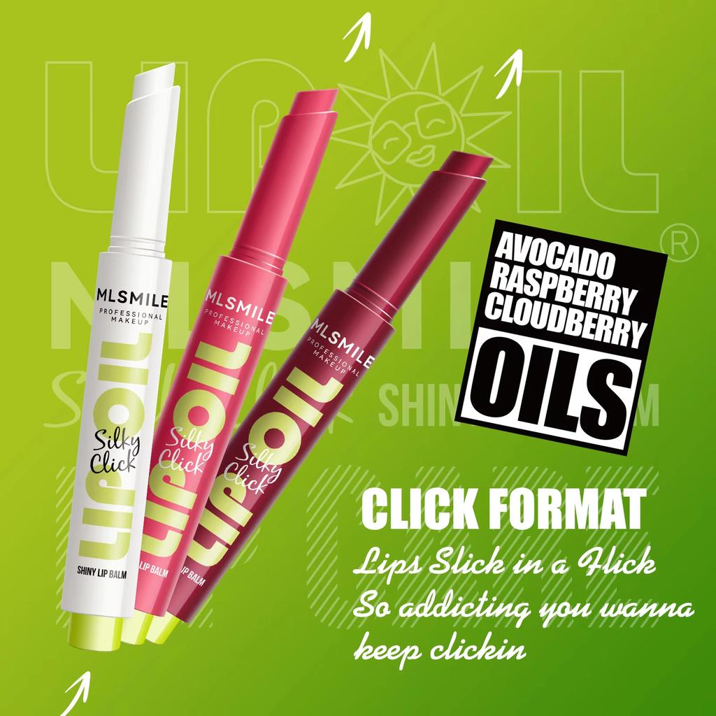 MLSMILE Multi-color Silky Click Lip Care Hydrating Lip Gloss with Radiant Mirror HIGH-Shine, Effortless Press Long-Lasting SEXY